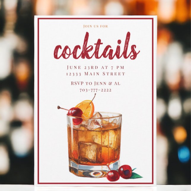 Classic Cocktail Party  | Old Fashioned Drink Invitation (Creator Uploaded)