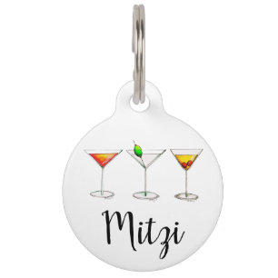 Classic Cocktails Martini Cosmopolitan Manhattan Pet Tag
