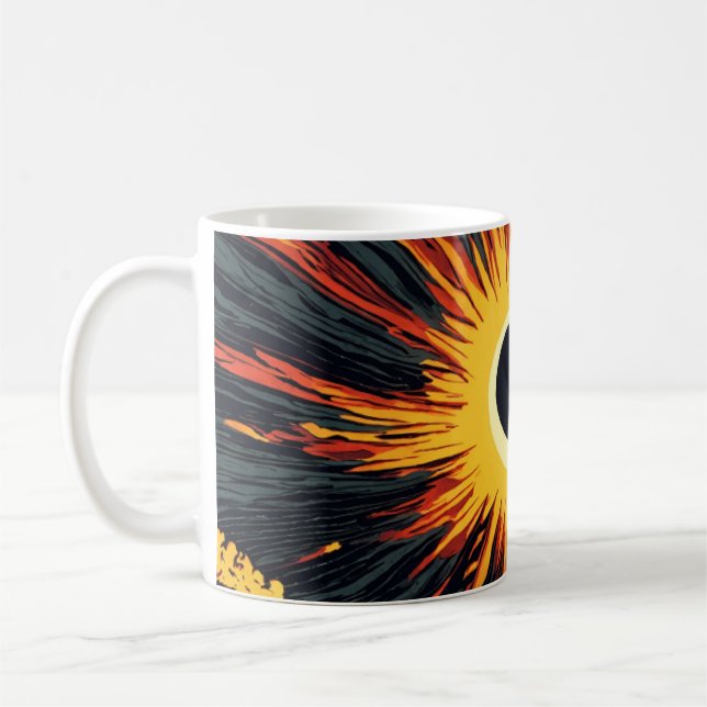 classic coffee mug with sun design (Left)