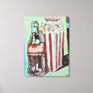 Classic Cola & Popcorn Movie Snack Still Life Canvas Print