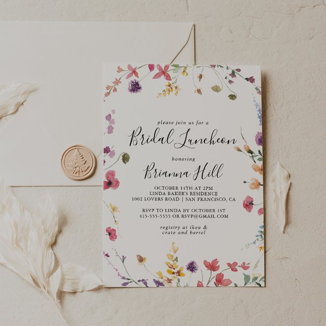 Classic Colourful Bridal Luncheon Bridal Shower Invitation (Creator Uploaded)