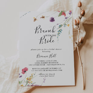 Classic Colourful Brunch with the Bride Shower  Invitation