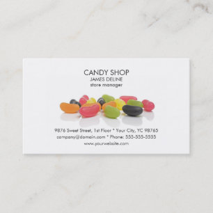Classic Colourful Candies Candy Shop Business Card
