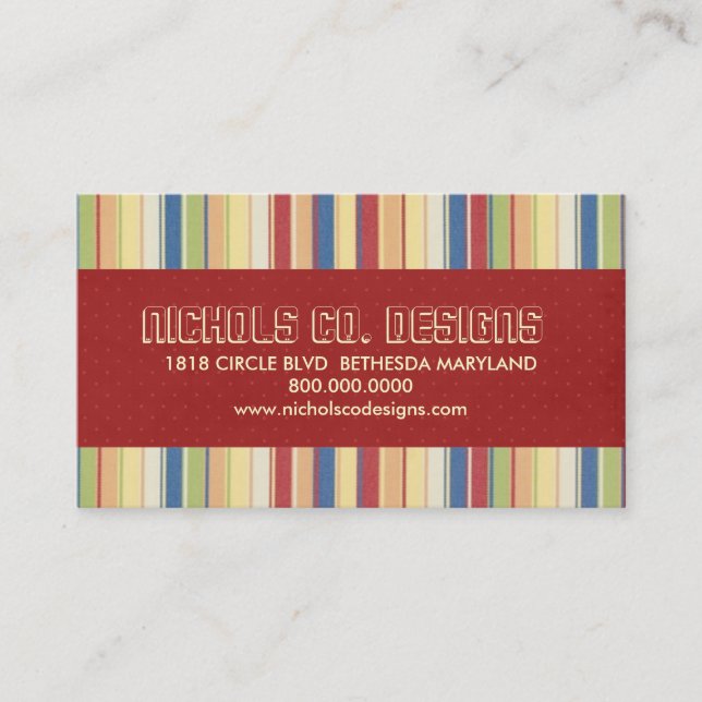 Classic Colourful Stripes Business Cards (Front)