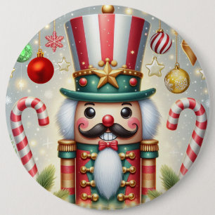 Classic, colourful, whimsical Christmas nutcracker 6 Cm Round Badge