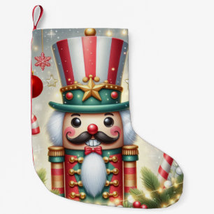 Classic, colourful, whimsical Christmas nutcracker Small Christmas Stocking