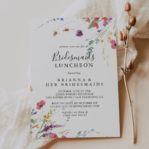 Classic Colourful Wild Bridesmaids Luncheon Shower Invitation