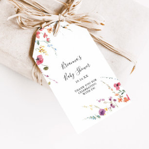 Classic Colourful Wild Floral Baby Shower  Gift Tags