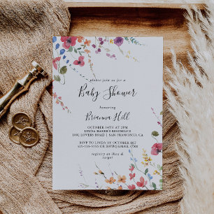 Classic Colourful Wild Floral Baby Shower Invitation