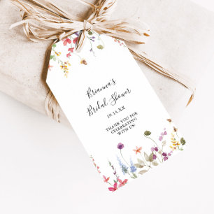 Classic Colourful Wild Floral Bridal Shower  Gift Tags