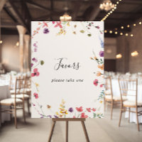 Classic Colourful Wild Floral Favours Sign