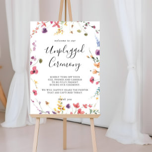 Classic Colourful Wild Floral Unplugged Ceremony Poster