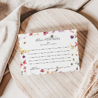 Classic Colourful Wild Floral Wedding Advice Card