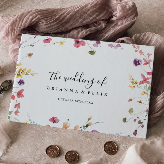 Classic Colourful Wild Floral Wedding  Guest Book (Creator Uploaded)