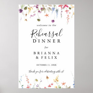 Classic Colourful Wild Rehearsal Dinner Welcome  Poster