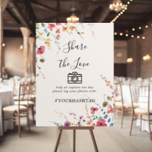 Classic Colourful Wild Share the Love Hashtag Poster