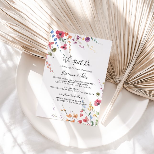 Classic Colourful Wild We Still Do Vow Renewal Invitation (Creator Uploaded)