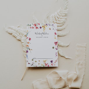 Classic Colourful Wild Wedding Words of Wisdom Advice Card