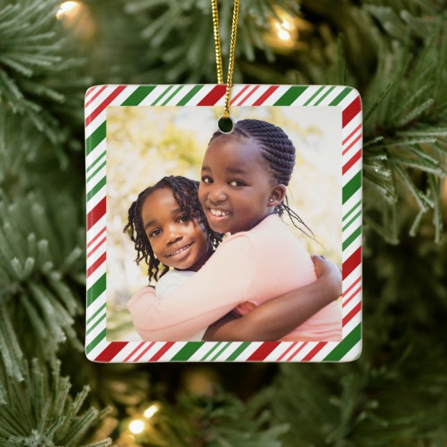 Classic Colours Christmas Photo Ceramic Ornament (Tree)