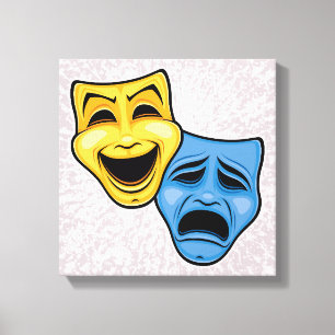 Classic Comedy And Tragedy Theatrical Masks Canvas Print