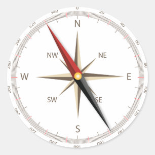 Classic compass classic round sticker