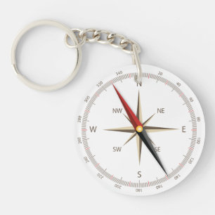 Classic compass key ring