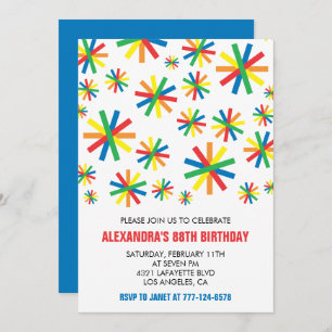 Classic Confetti 88th birthday Invitation
