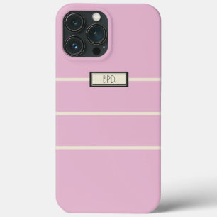Classic Cool Stylish Monogram Chic Girly Pink iPhone 13 Pro Max Case