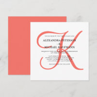 Classic Coral Monogram Wedding