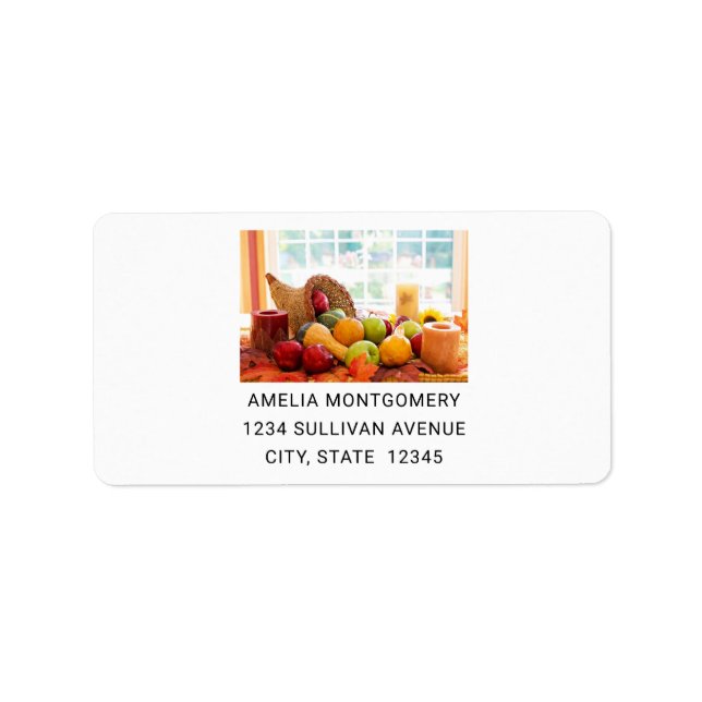 Classic Cornucopia Harvest Table Address Label (Front)