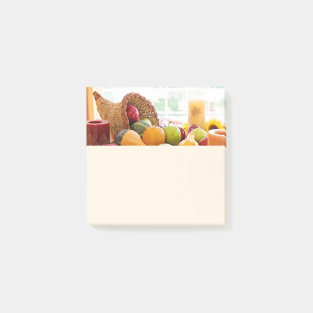 Classic Cornucopia Harvest Table Thanksgiving Post-it Notes (Front)