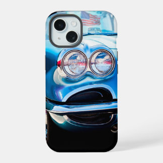 Classic Corvette 1960 Blue Antique iPhone 15 Case