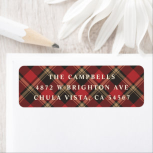 Classic Cosy Plaid Christmas Holiday Address