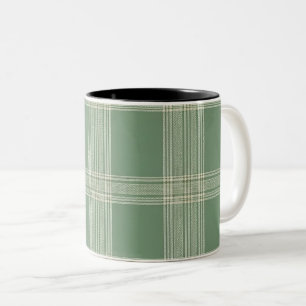 Classic Cottagecore Gingham Check Two-Tone Coffee Mug