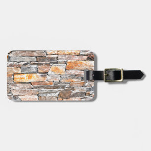 Classic country brick rock stone pattern luggage tag