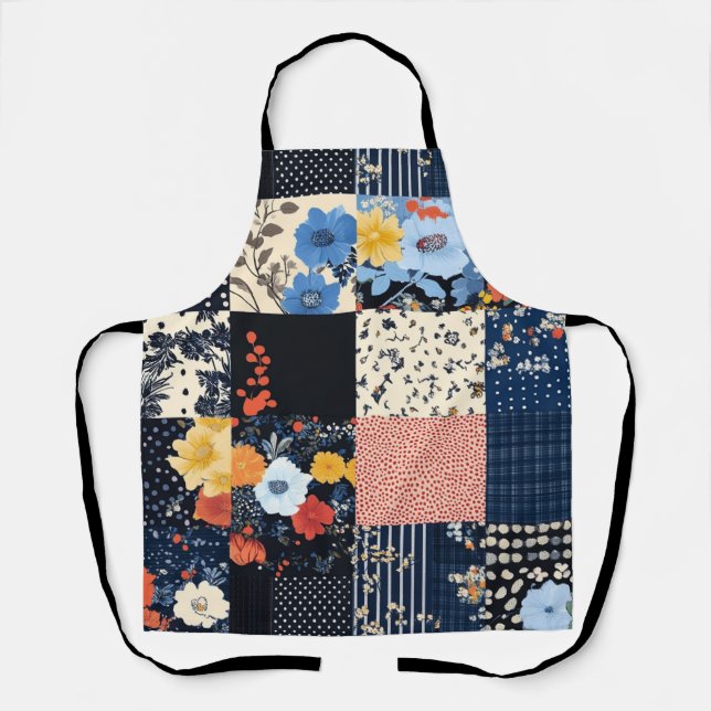Classic Country Patchwork Quilt - Bold Botanicals Apron (Front)
