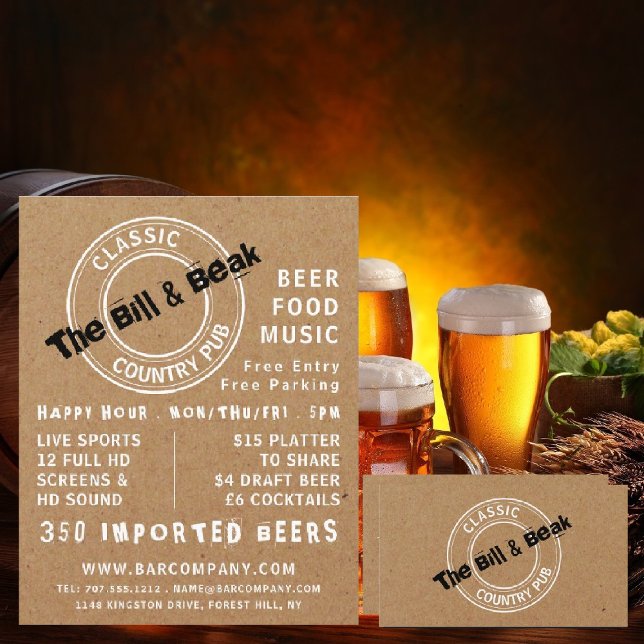 Classic Country Pub Logo, Pub/Brewery Business Card (Creator Uploaded)