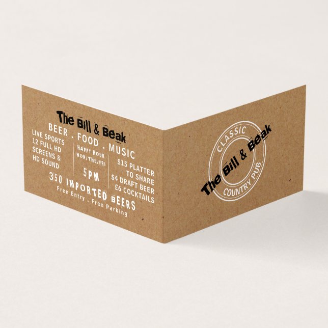Classic Country Pub Logo, Pub/Brewery, Detailed Business Card (Outside)