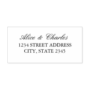 Classic Couple Names Wedding Return Address Label Self-inking Stamp