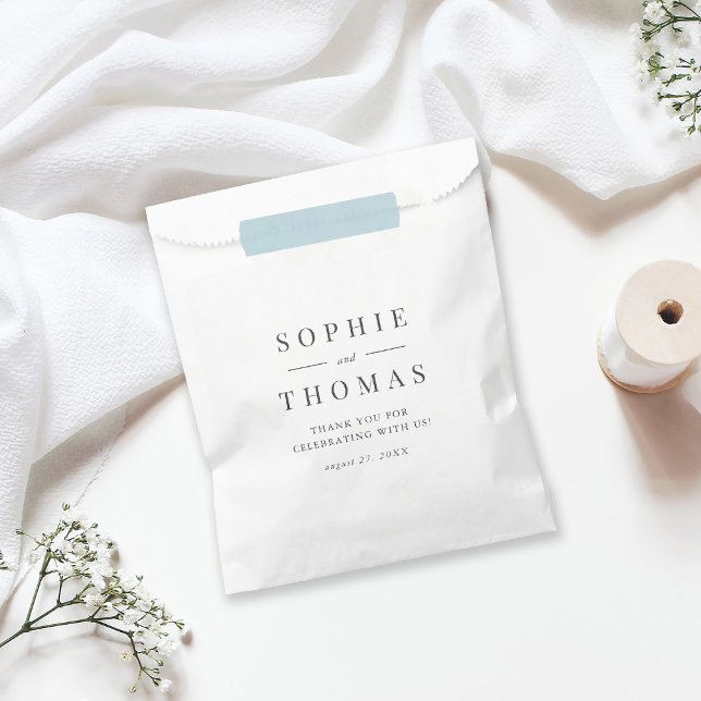 Classic Couples Names Thank You Wedding Favour Bags (Creator Uploaded)