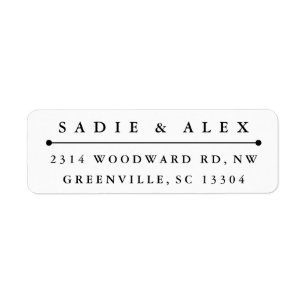 Classic couples return address label