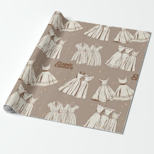 Classic Couture Vintage Dress Fashion Lovers Wrapping Paper