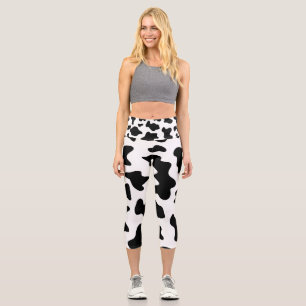 Classic Cow Print Capri Leggings