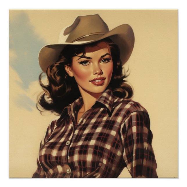 Classic Cowgirl Charm: Wild West Whispers Poster (Front)