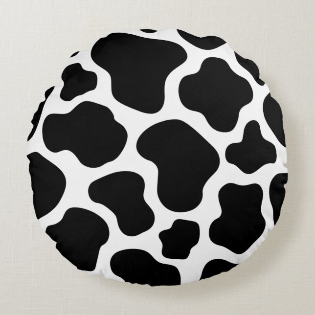 Classic Cowhide Chic Round Cushion (Front)