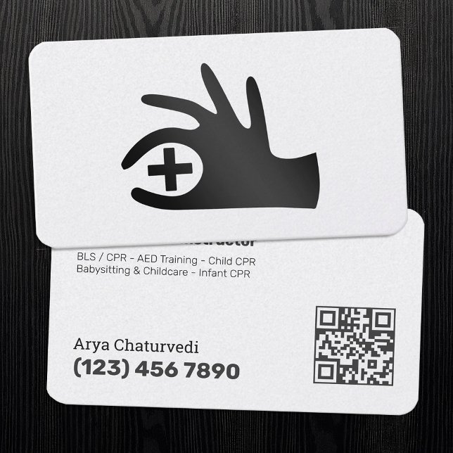 Classic CPR - AHA Instructor QR Business Card (CPR - AHA Instructor QR Business Cards)
