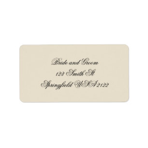 Classic Cream & Black Minimalist Elegant Wedding Label