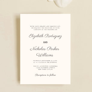 classic creme digital wedding invitation template