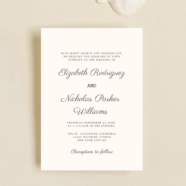 classic creme digital wedding invitation template (Creator Uploaded)