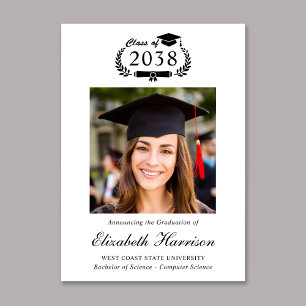 Classic Crest Photo College Graduation Announcement
